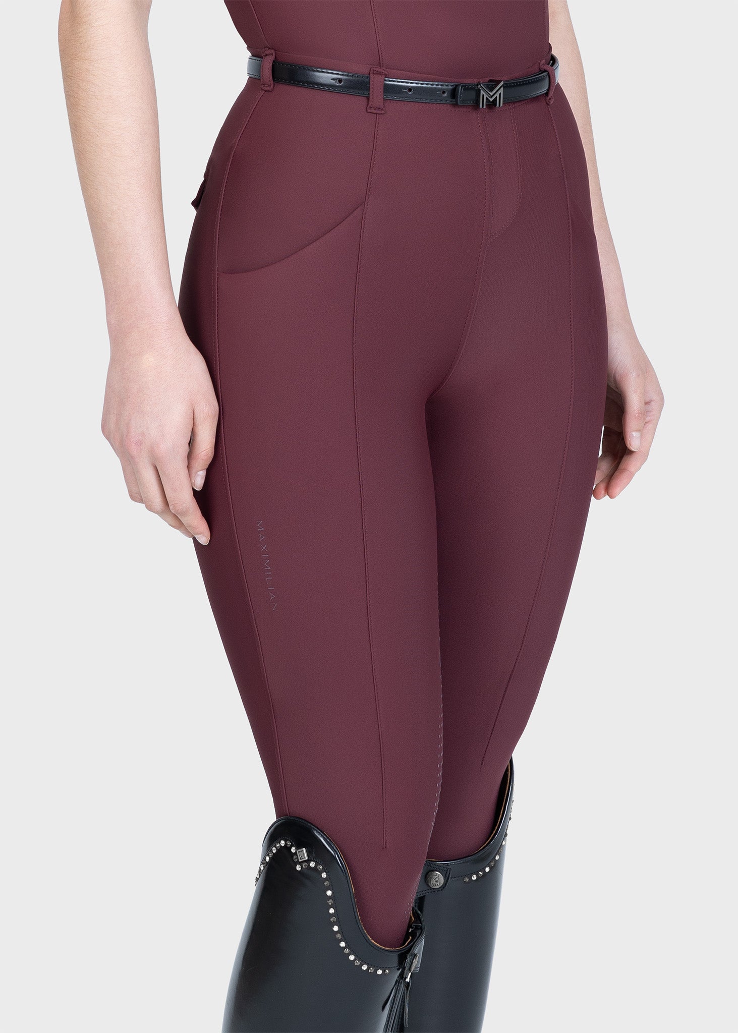 Velya Riding Leggings &amp; Belt - Rosewood/Gunmetal
