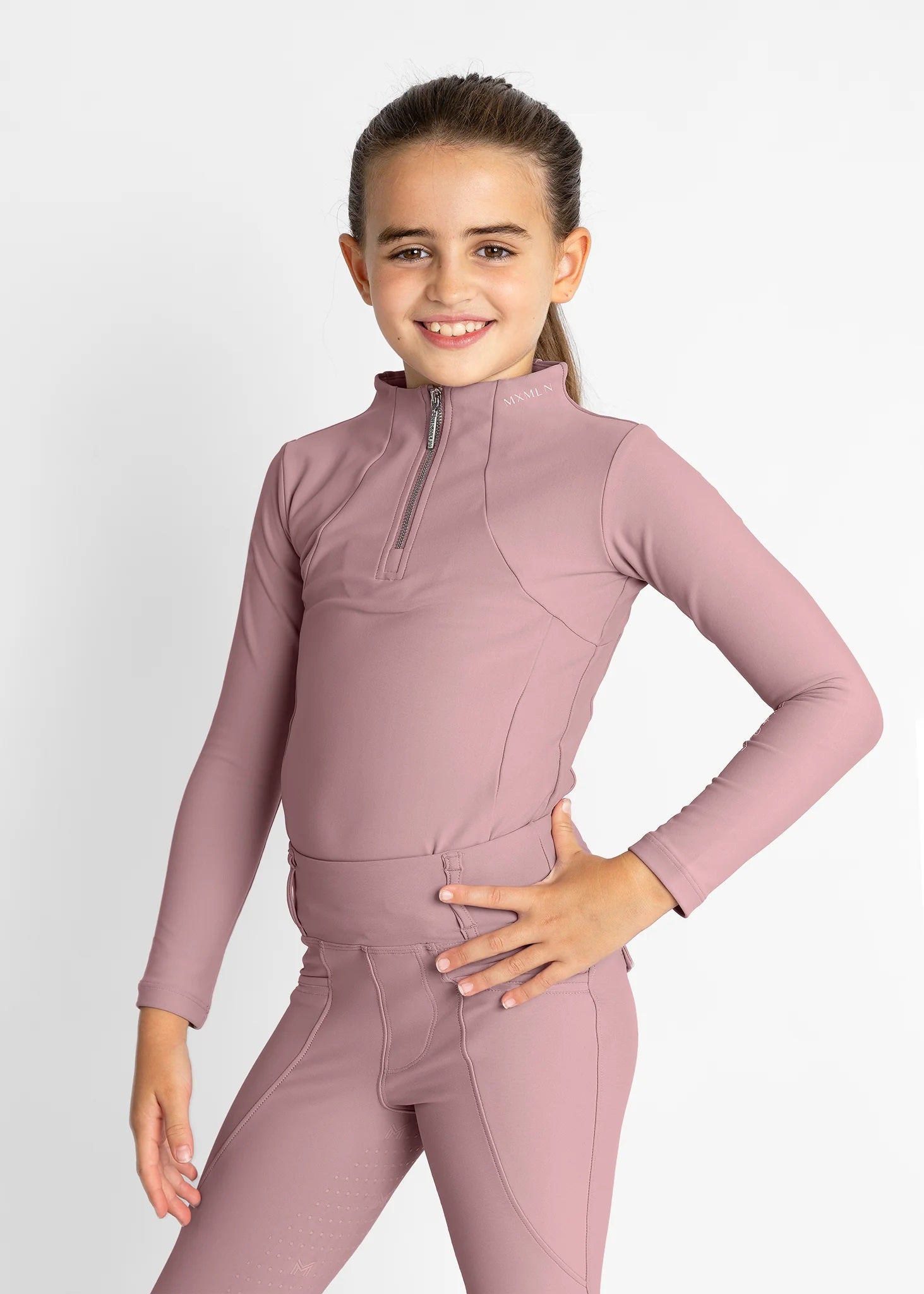 Young Riders - Long Sleeve Base Layer - Rose Taupe