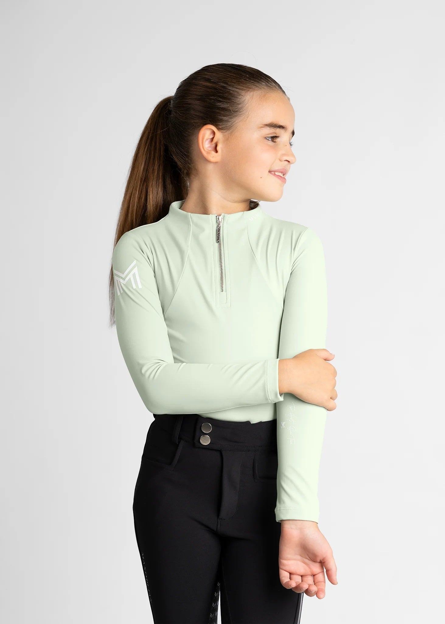 Young Riders - Long Sleeve Base Layer - Sage Green