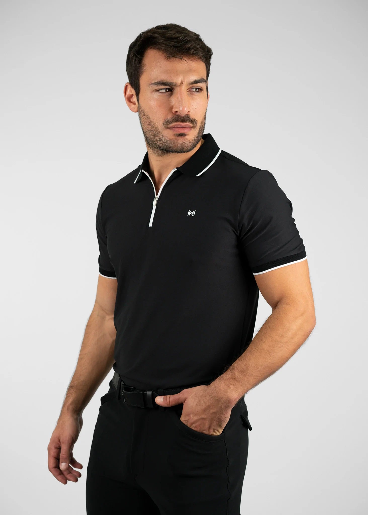 Core Polo Shirt - Black/White